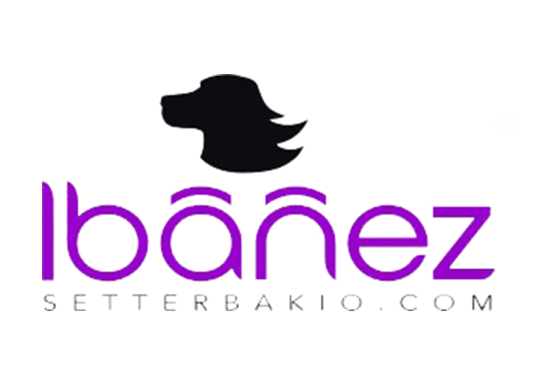 Logotipo de Ibáñez Setterbakio con el perfil de un perro en color negro
